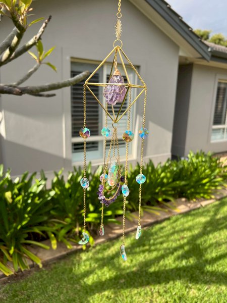 Crystal Suncatcher Cage Amethystsuncatchers