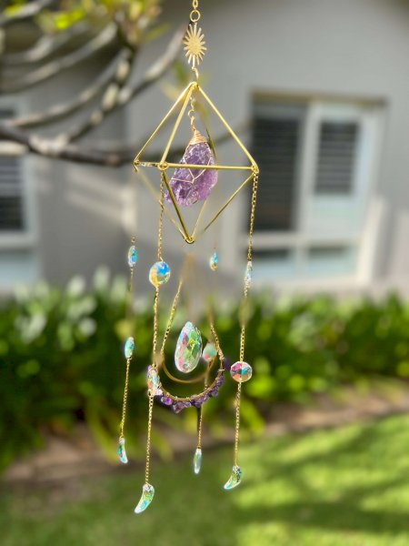 Crystal Suncatcher Cage Amethystsuncatchers