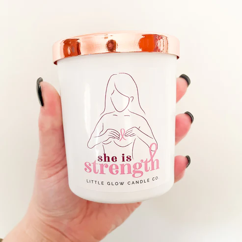 Breast Cancer Awareness Candle- 'She Is Strength'candles
