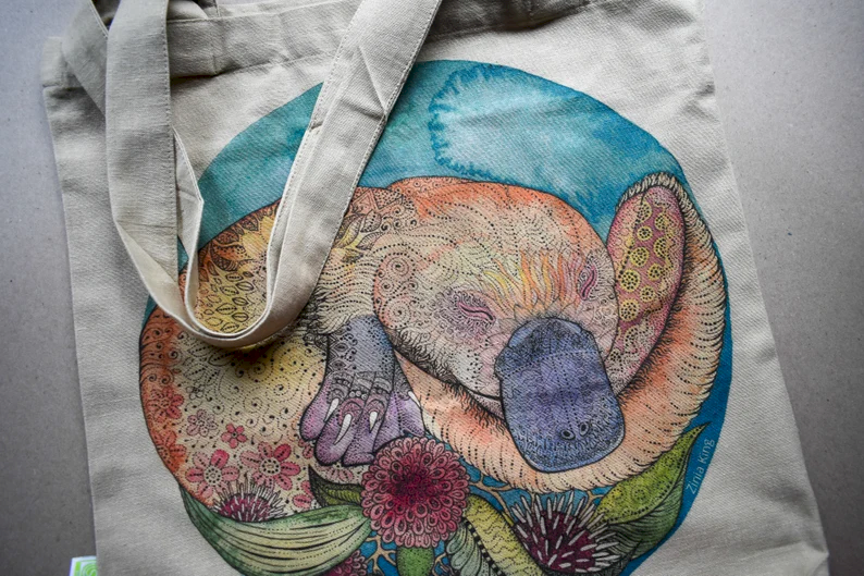 Platypus Art Tote Bagbags
