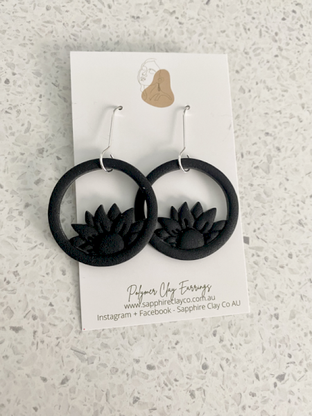 Sunflower Hoops Earringsearrings