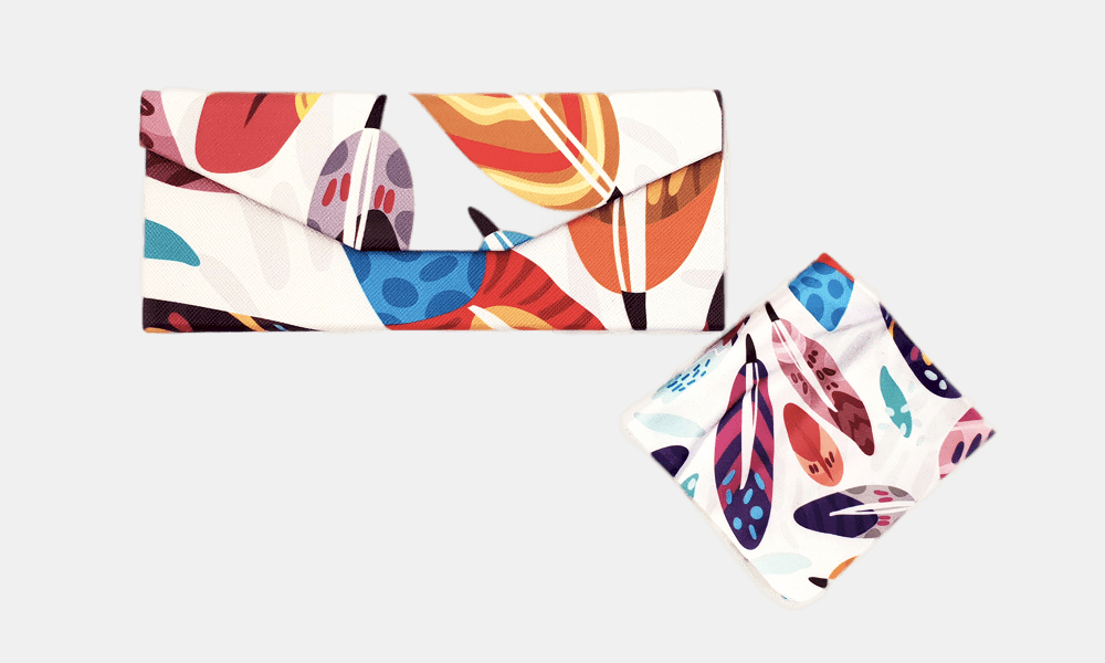 Colorful Feathers Folding Caseglasses-case